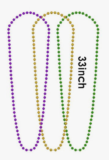 3 Piece Set Mardi Gras Beads Necklace Jewlery Costume Party Accessories