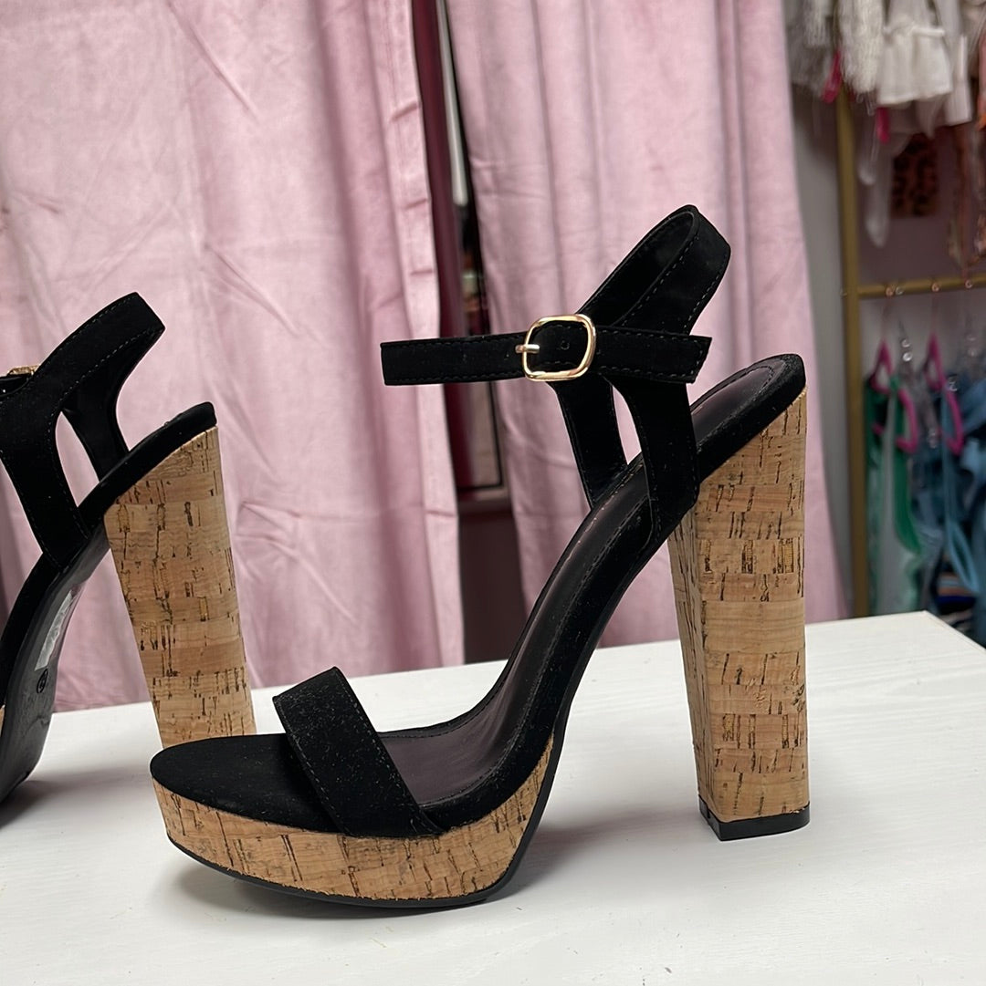 Paige-001 Womens Cork Platform Heels