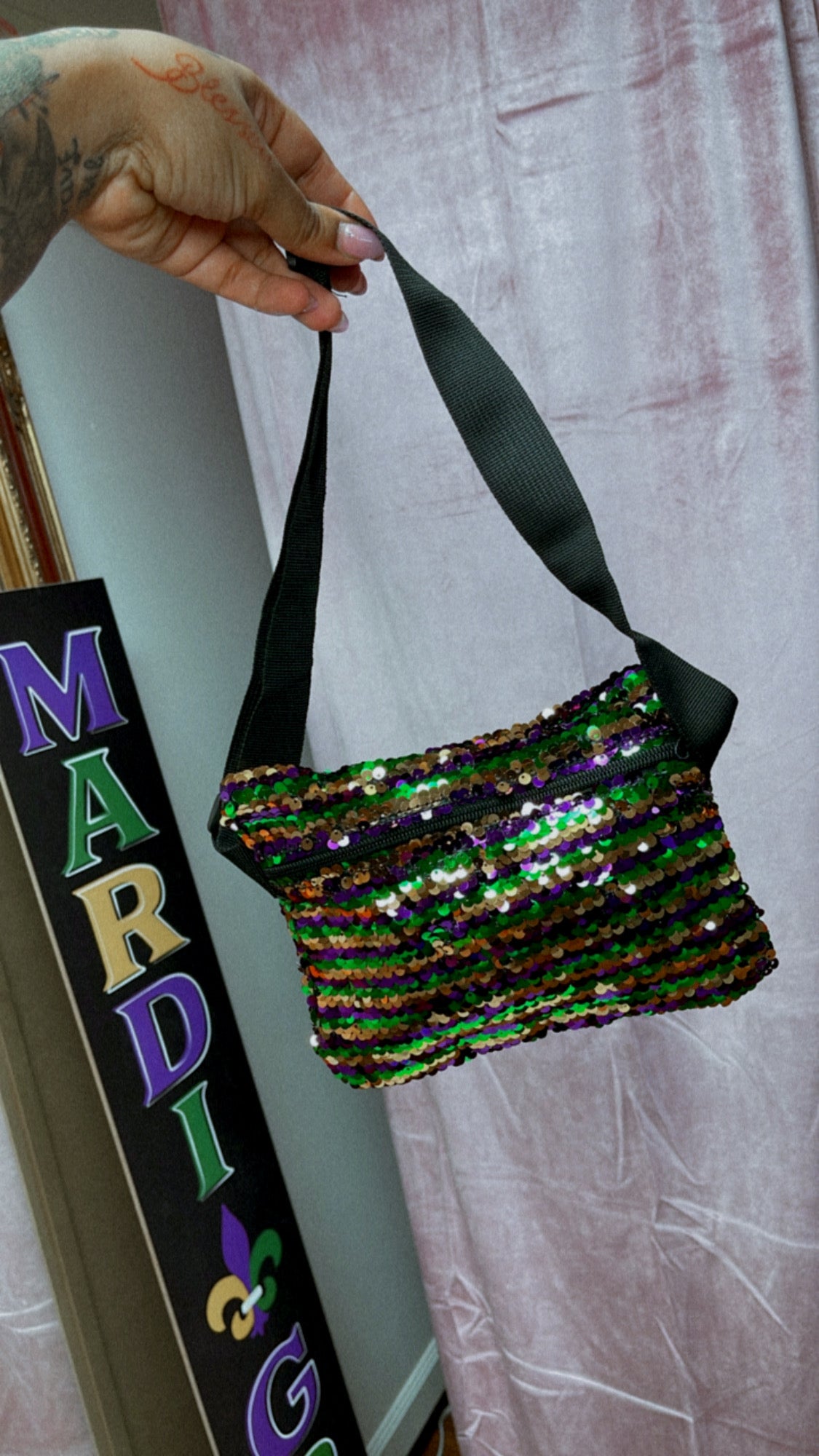 MARDI GRAS FANNY CROSSBODY BAG