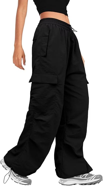 DRAWSTRING PARACHUTE CARGO PANTS