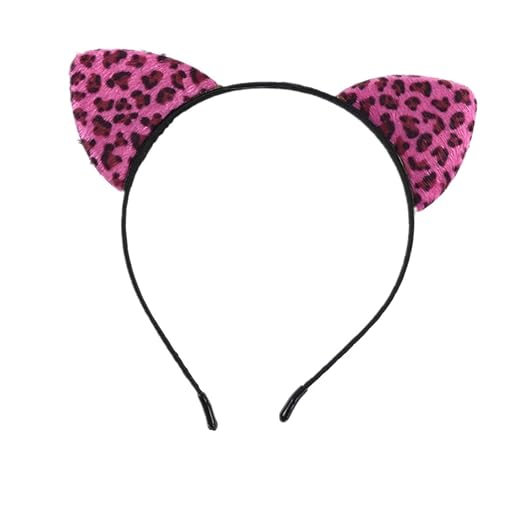 Pink Cheetah Leopard Ears Headband Costume Accessories