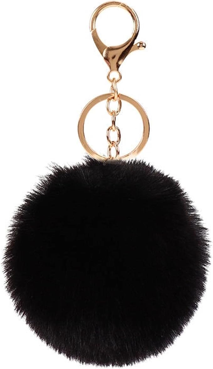 Pom Pom Keychains Colorful Faux Rabbit Fur Ball Keychain Car Key Ring Soft Plush Pompoms Handbag Keyring Charm