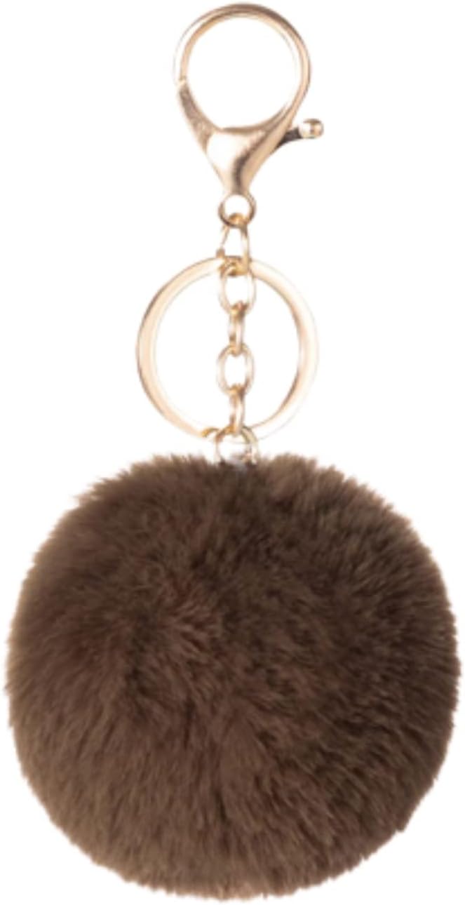 Pom Pom Keychains Colorful Faux Rabbit Fur Ball Keychain Car Key Ring Soft Plush Pompoms Handbag Keyring Charm