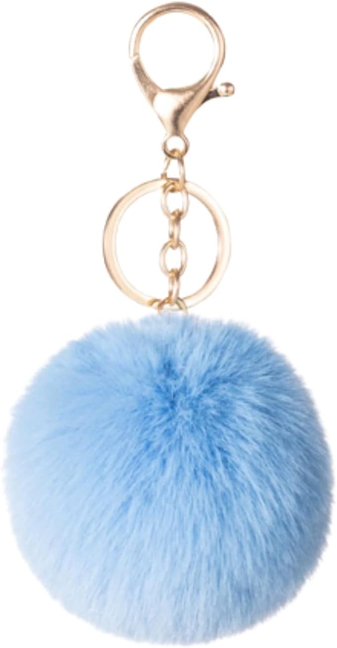 Pom Pom Keychains Colorful Faux Rabbit Fur Ball Keychain Car Key Ring Soft Plush Pompoms Handbag Keyring Charm