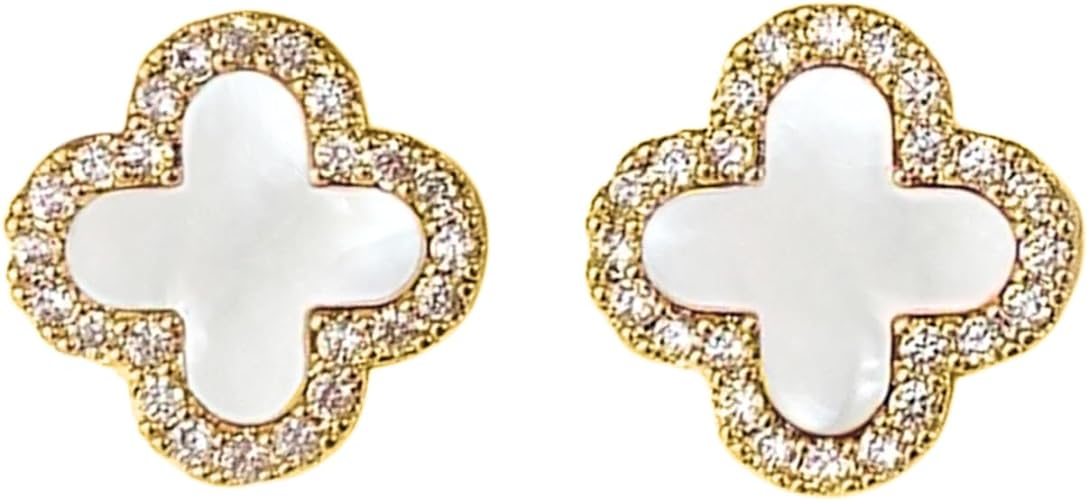 RHINESTONE CLOVER EARRINGS