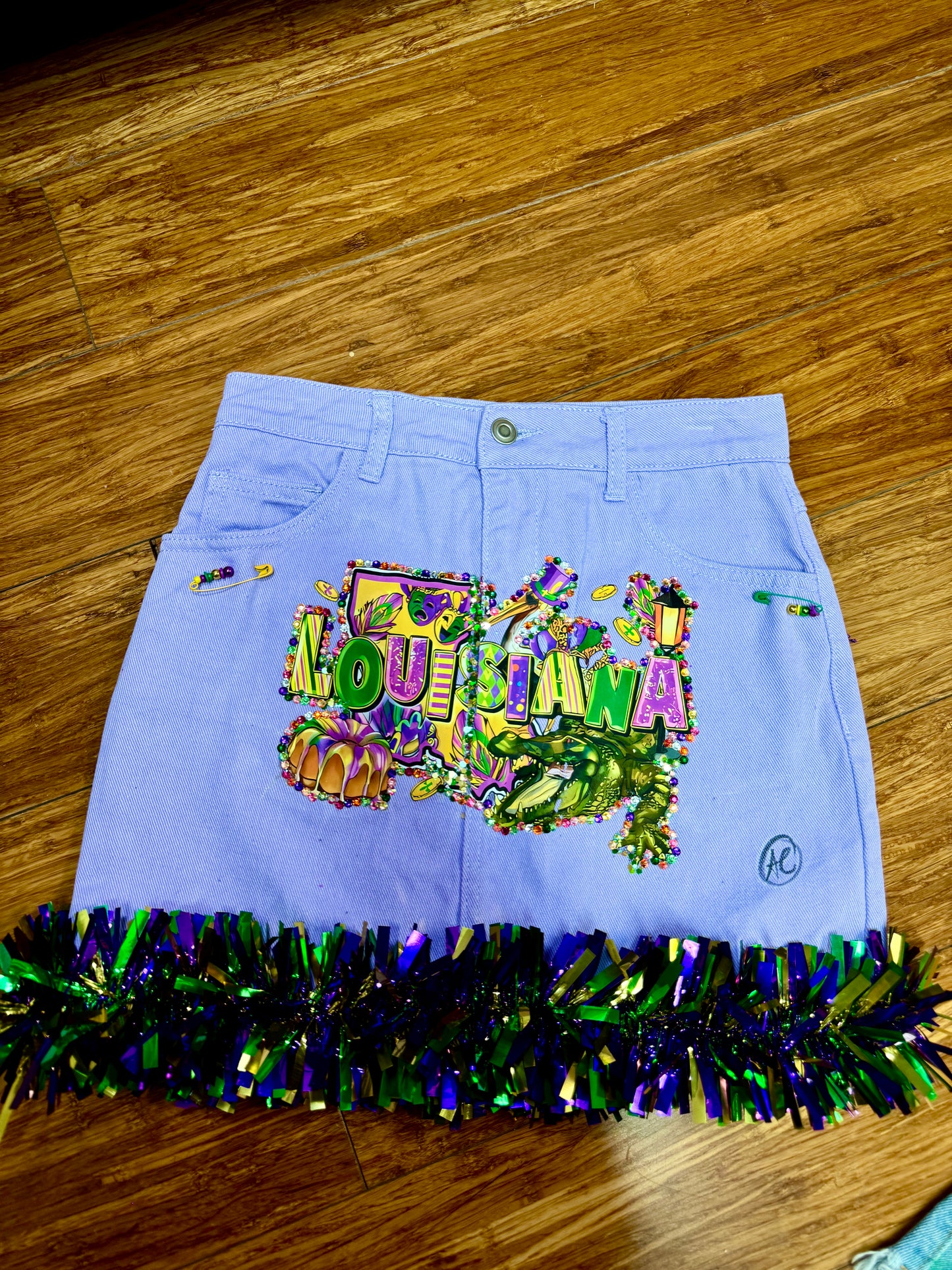 LOUISIANA-VILLE MARDI GRAS CUSTOM SKIRT