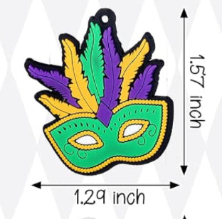 Mardi Gras Key Chain Charms Party Favor Gift Accessories