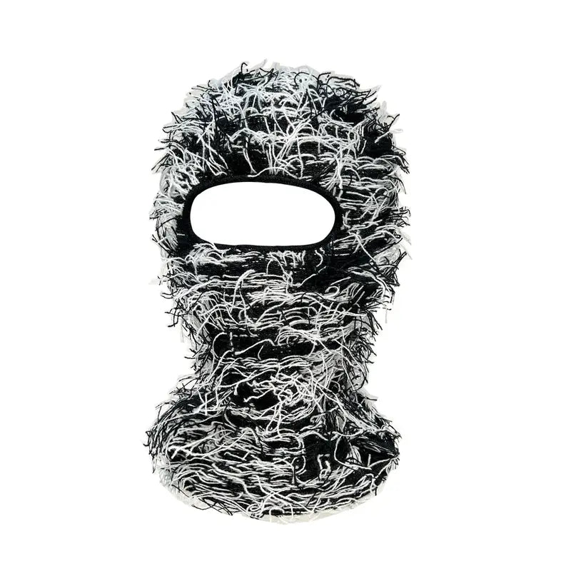 Fringe Casual Windproof Balaclava Distressed Knitted Ski Face Mask UNISEX