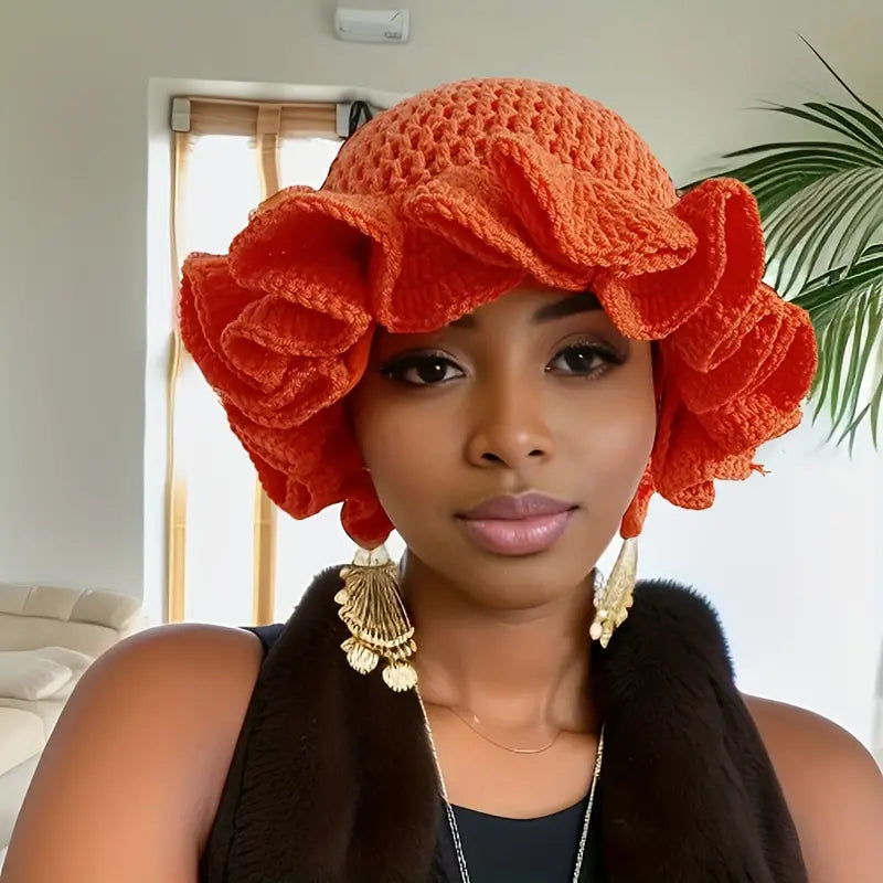 HANDMADE CROCHET KNITTED BUCKET HATS "IN FULL BLOOM"