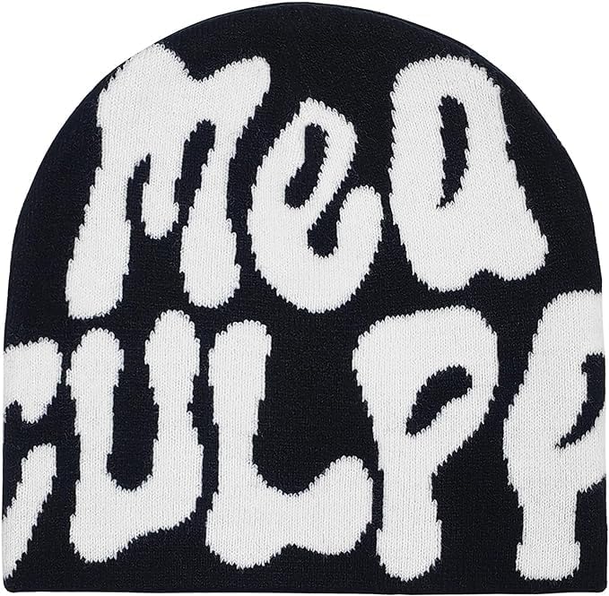 Graphic Beanie Skull Hat Knitted Beanie Hat MEA Culpa UNISEX