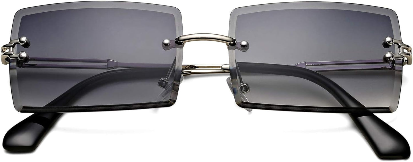 Frameless Rimless Rectangle Sunglasses