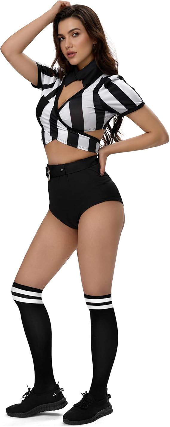 4Pcs Referee Halloween Costume Set