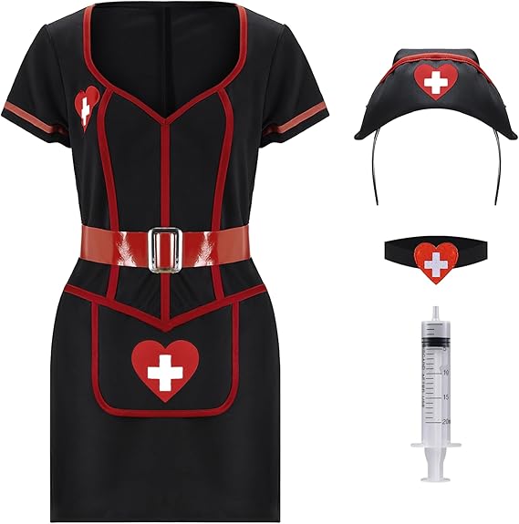 5 Pcs Halloween Woman Nurse Costume Set
