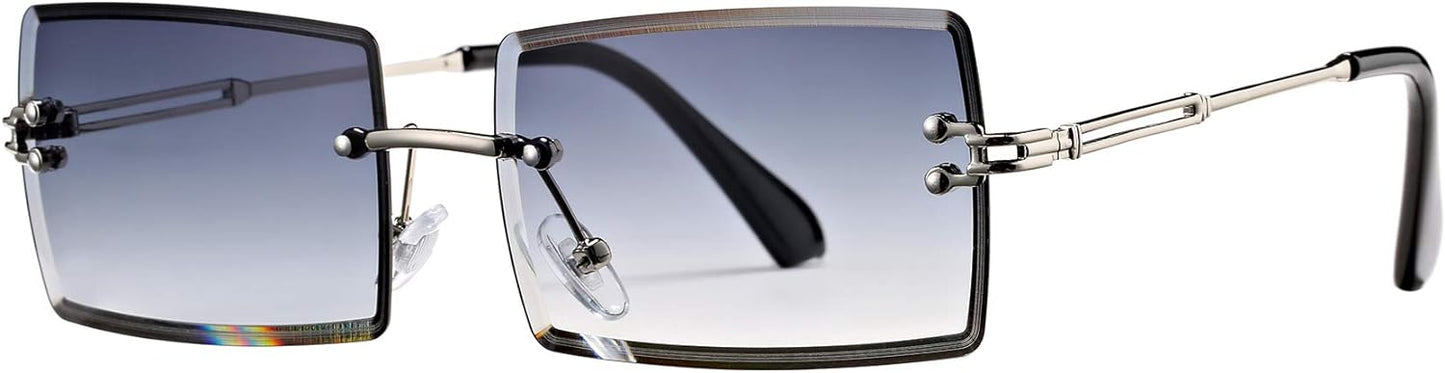 Frameless Rimless Rectangle Sunglasses