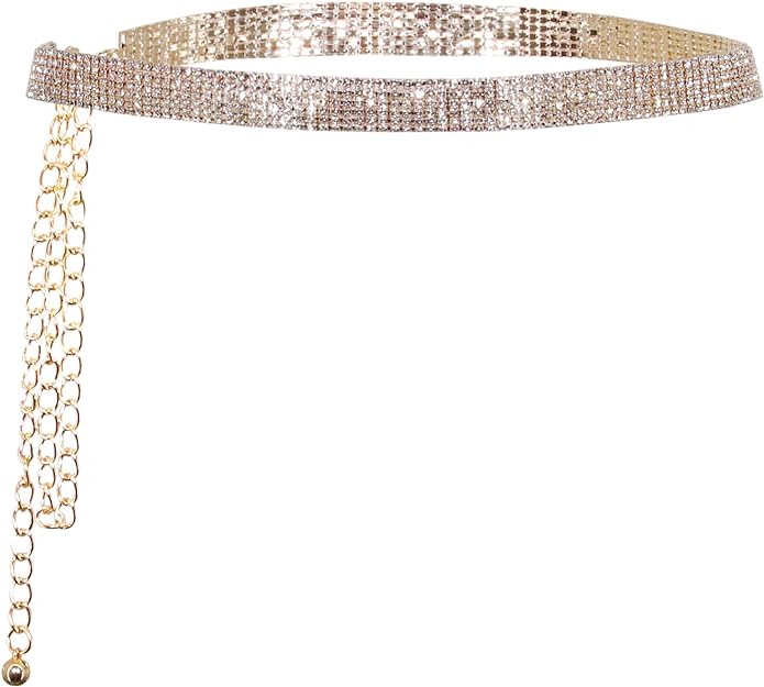 RHINESTONE CHAINLINKED BELT