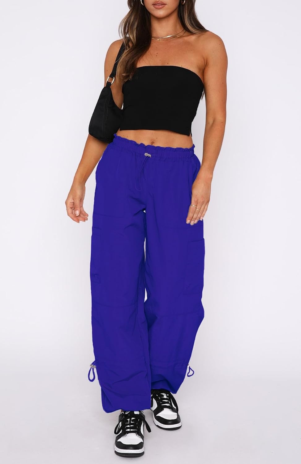 Parachute Pants for Women,Baggy Fit Cargo Pants with Pockets