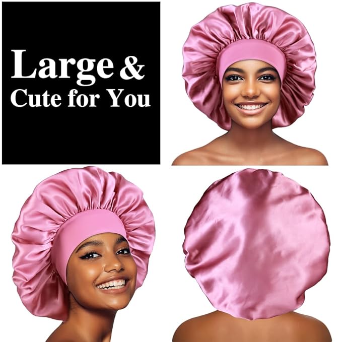 LARGE SATIN HAIR BONNET FOR SLEEPING