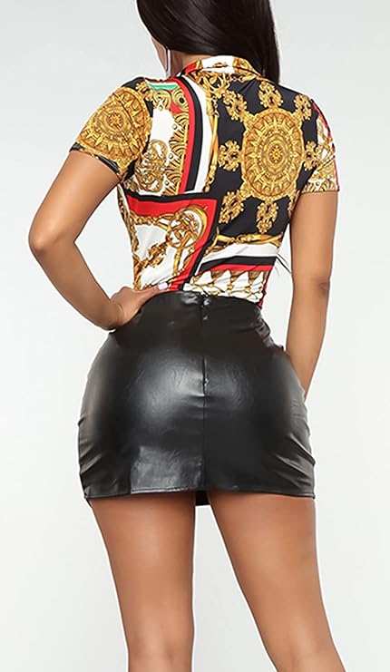 FASHIONNOVA PU LEATHER MINI SKIRT WITH SLIT