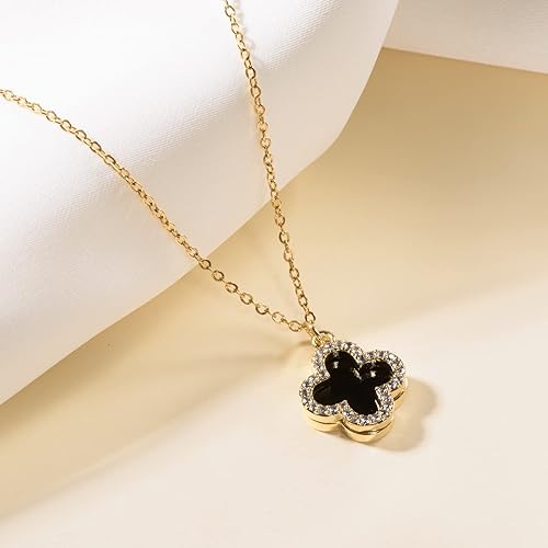 RHINESTONE CLOVER NECKLACE