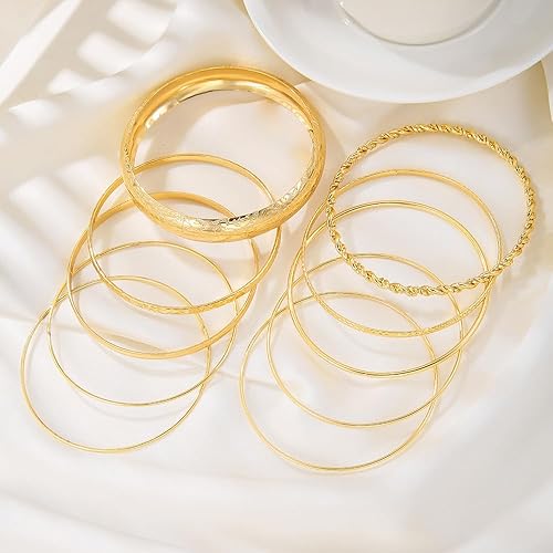20 Pcs Gold Bangle Bracelets