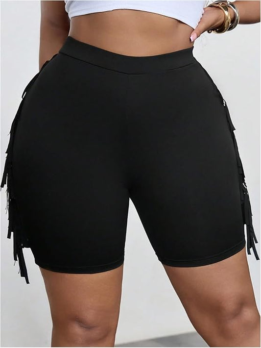 Women's Tassel Fringe High Waisted Shorts