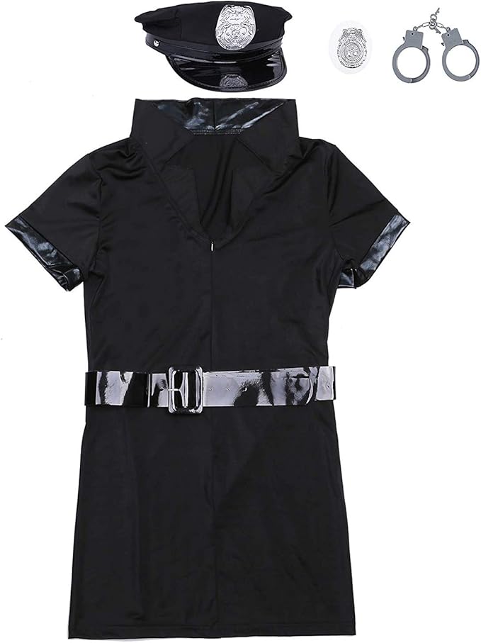 Women Police Costume Adult Halloween Cop Uniform Outfit