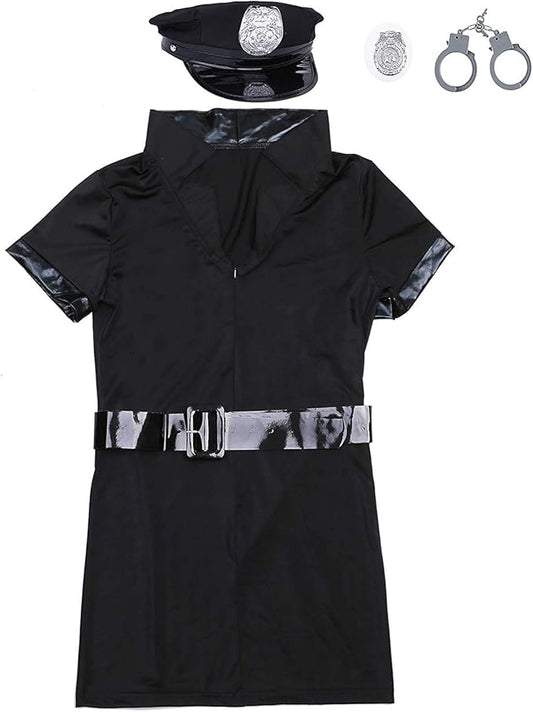 Women Police Costume Adult Halloween Cop Uniform Outfit