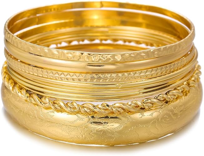20 Pcs Gold Bangle Bracelets