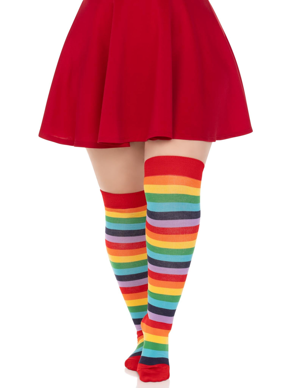 Cherry Rainbow Thigh High Socks