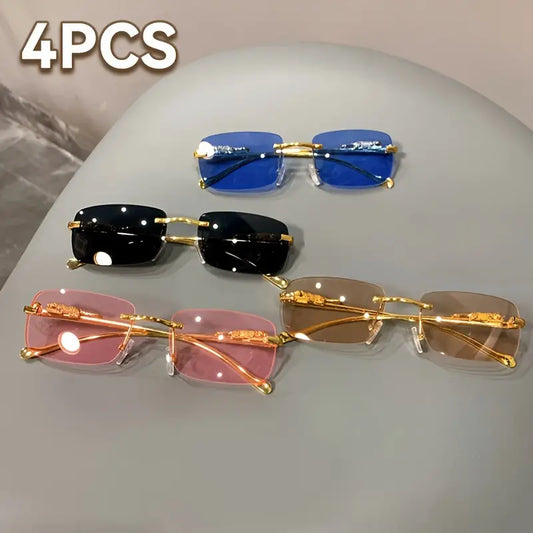 VINTAGE PANTHER FRAMELESS FASHION SUNGLASSES