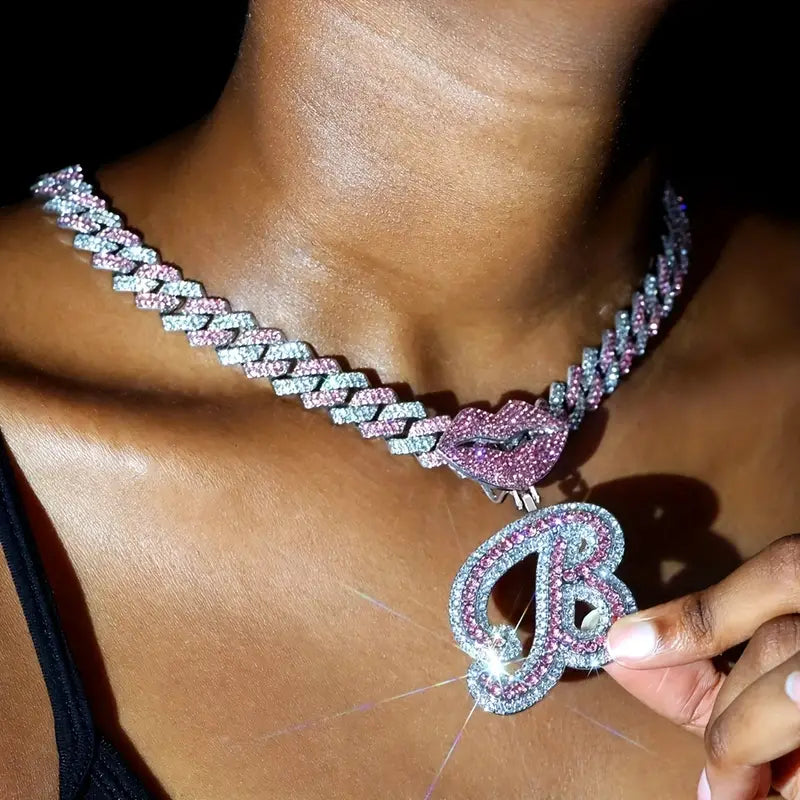 PINK PRINCESS CUBAN CHAIN NECKLACE