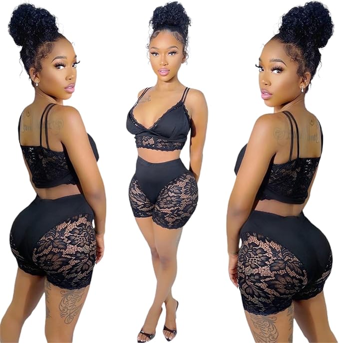 WOMENS 2 PIECE LACE BODYCON SET