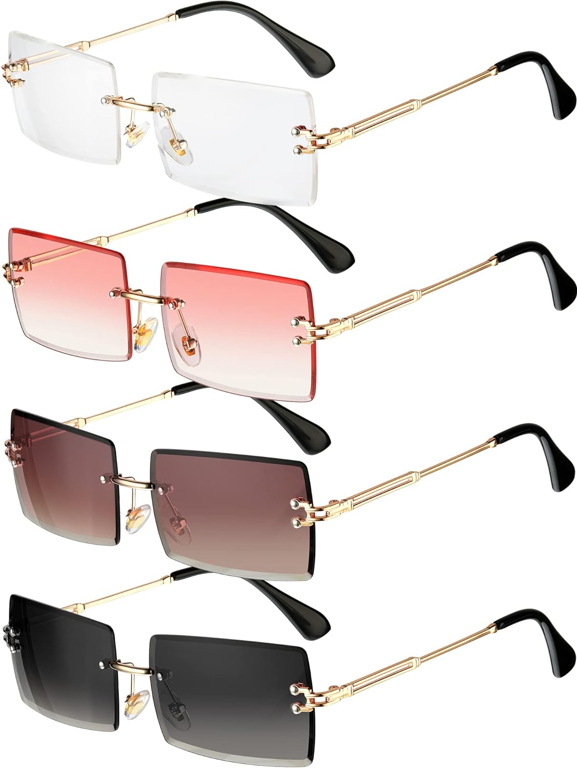 Frameless Rimless Rectangle Sunglasses