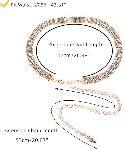 RHINESTONE CHAINLINKED BELT