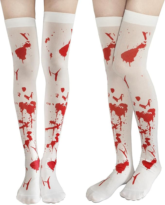 1 Pair Bloody Thigh High Stockings Knee High Socks