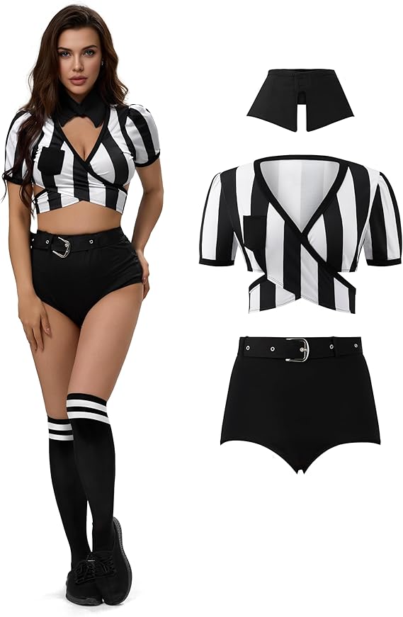 4Pcs Referee Halloween Costume Set
