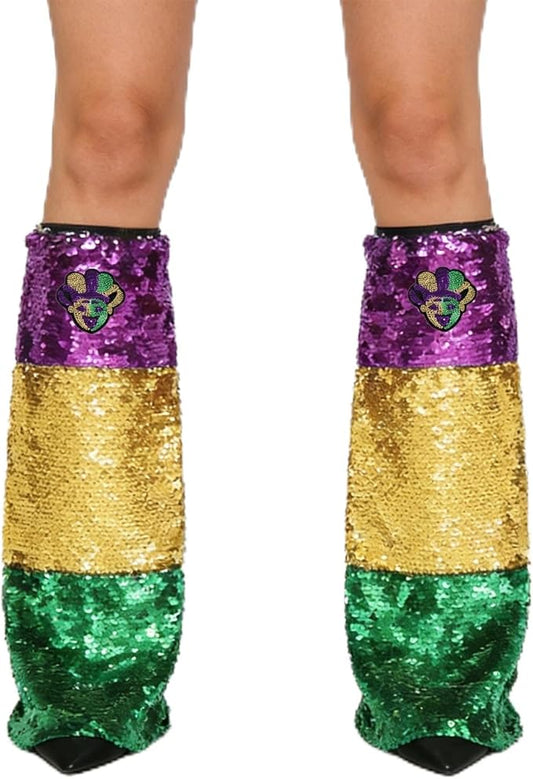 Sequins Mardi Gras Leg Warmers