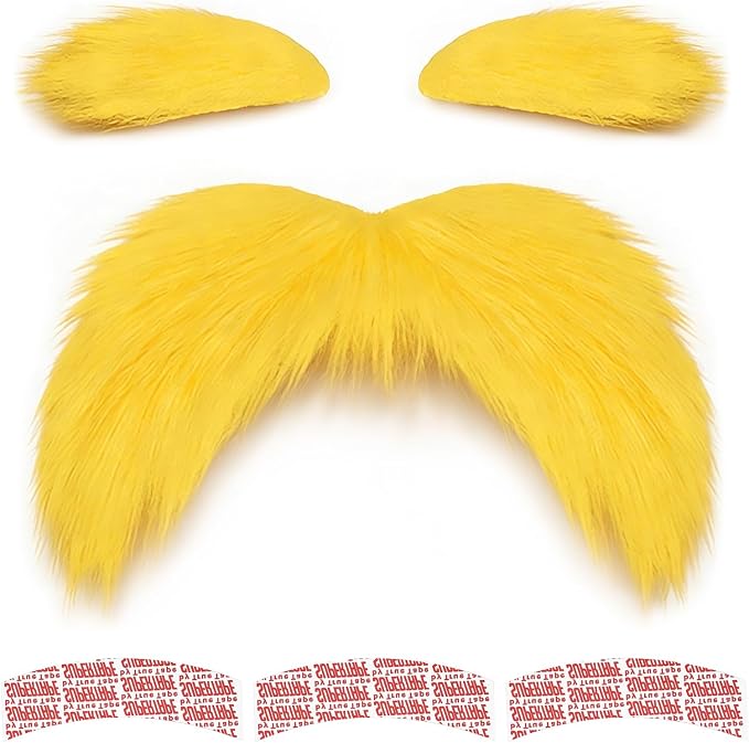 1 PC SET Yellow Mustache and Eyebrows Halloween Costume