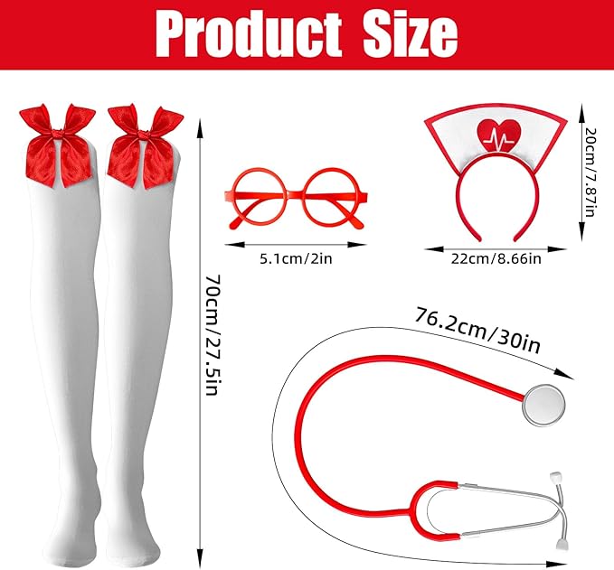 4 Pcs Nurse Costume Accessories Set