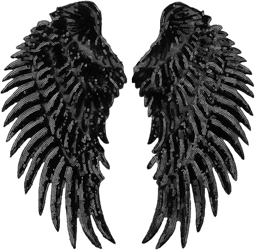 BLACK SEQUINS ANGEL WINGS