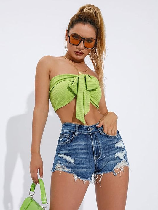 FASHION NOVA CASUAL DISTRESSED DENIM SHORTS