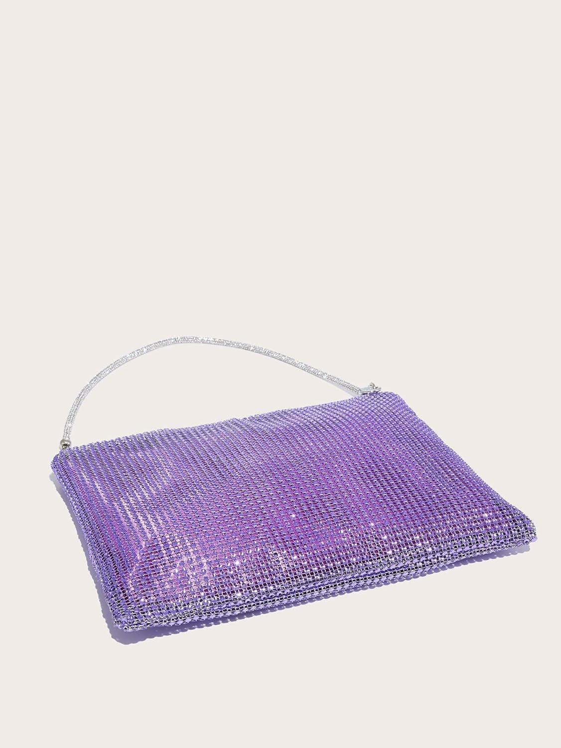 Rhinestone Evening Handbag Hobo Bag Clutch Purse PURPLE