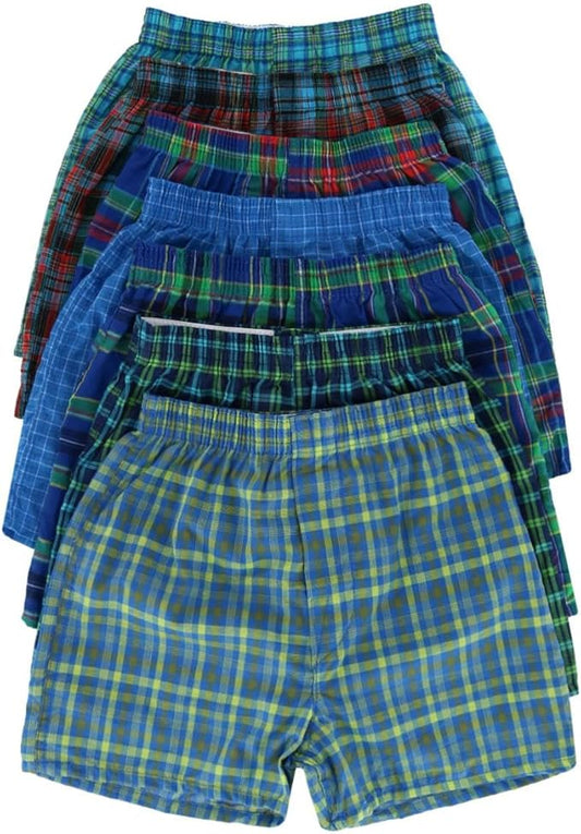 1 PIECE Fruit of the Loom Boy's Tartan Plaid Boxers