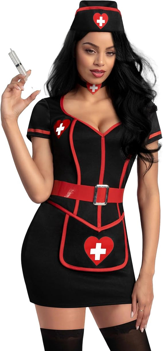 5 Pcs Halloween Woman Nurse Costume Set