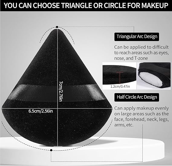 TRIANGLE POWDER MAKEUP PUFF WITH CASE