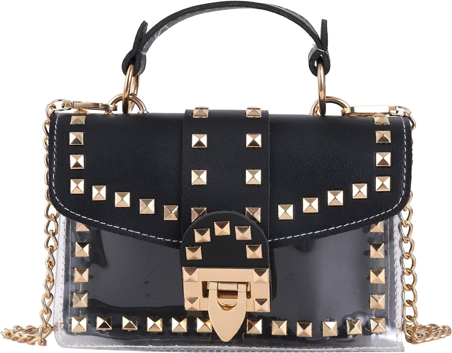 PU Leather Studded Shoulder Crossbody Handbag