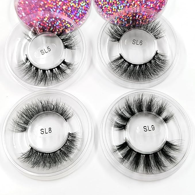 1 Pair Eyelashes Natural Look False Lashes 3D Fluffy