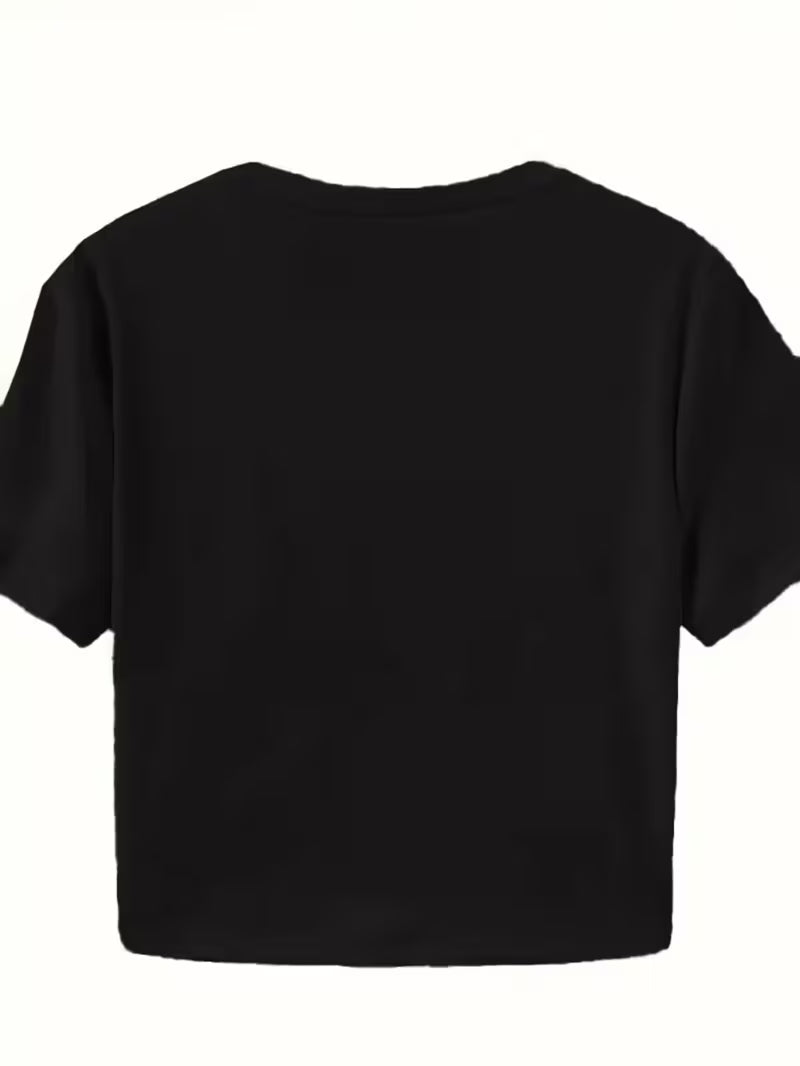 Mardi Gras Oversized Short Sleeve Crop Graphic T-Shirt