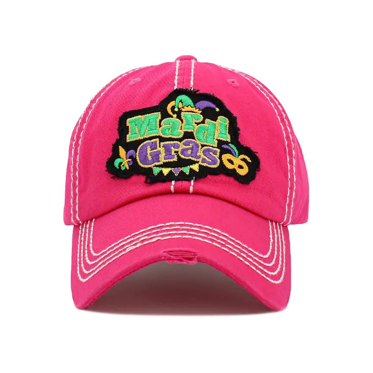 Mardi Gras Graphic Vintage Ball Cap