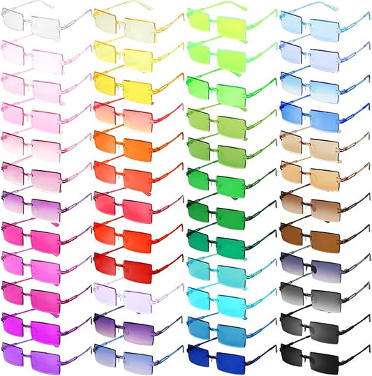 RIMLESS RECTANGLE SUNGLASSES